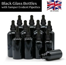 Black glass dropper - glass, bottle