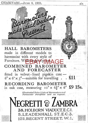 1921 advert for negretti - advert, &