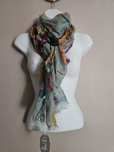 Peony floral scarf bnwt - floral, duck