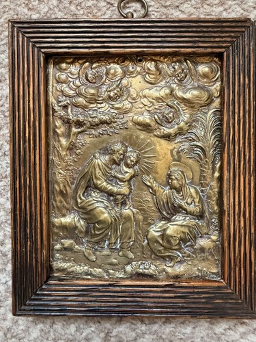 Vintage religious brass wall - vintage,