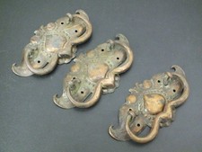 THREE VINTAGE BRASS DROP