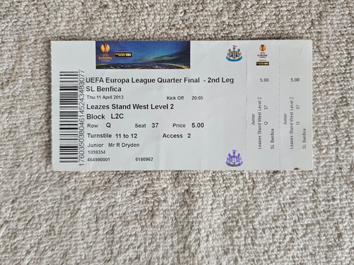 2013 newcastle utd v - utd, benfica