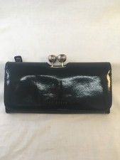 Ted Baker Anitah Flat Top Bobble Black Patent Matinee Purse (H12)
