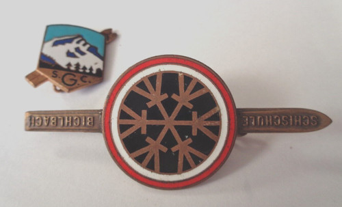Vintage ski enamel lapel - 2,