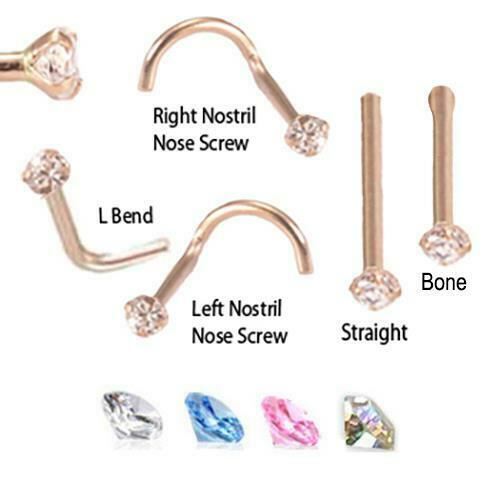 14k rose gold nose - gold,