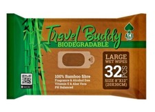 Large Biodegradable Body Wet Wipes Camping, Festivals, Backpacking
