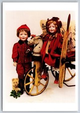 Wax Dolls (?) Wooden Horse
