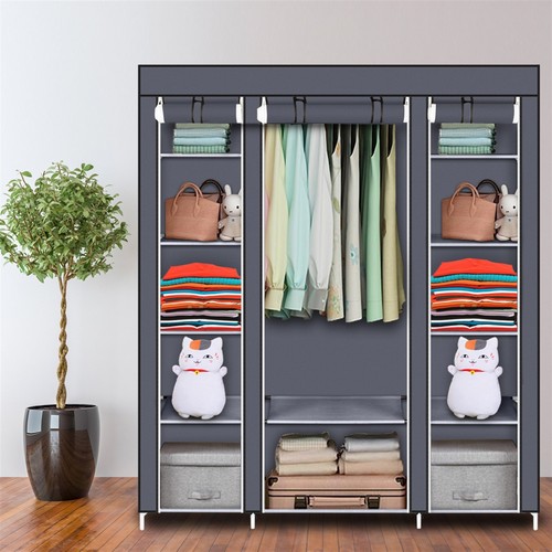 Large fabric canvas wardrobe - fabric,