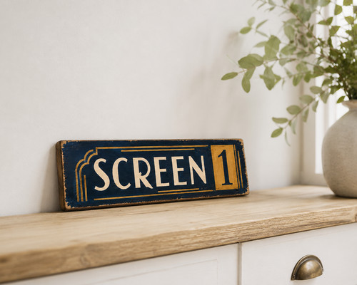 Screen sign room - sign, vintage