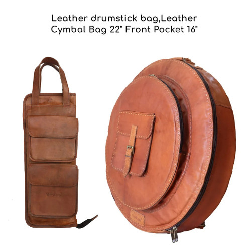 Leather cymbal bag backpack - leather,