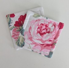 Set of 2, 4 or 6 Coasters in Cath Kidston Antique Rose Pink Floral Fabric