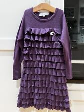 Tartine Et Chocolat French Designer Dress Age 5 Cashmere/wool/cotton Purple