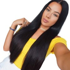 Long Straight Wig Black Wig Middle Part Wigs Heat Resistant Synthetic Hair Wigs