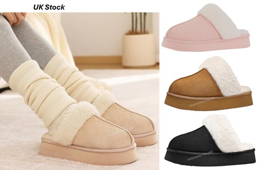 Ladies slippers fur lined - ladies,