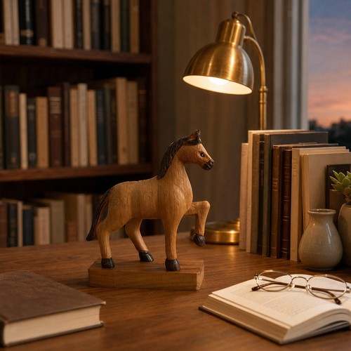 Wooden horse statue - horse,