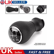 5-SPEED GEAR SHIFT STICK KNOB BLACK FOR PEUGEOT 206 207 306 307 CITROEN C1 C3