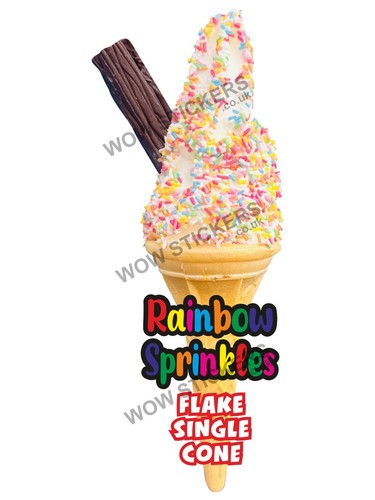 Ice cream van sticker rainbow - cream,