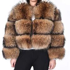 2024 Super Hot Winter Women Luxury Thick Real Raccoon Fox  Fur Coat Natural