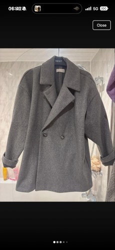 Zara grey peacoat - peacoat, large