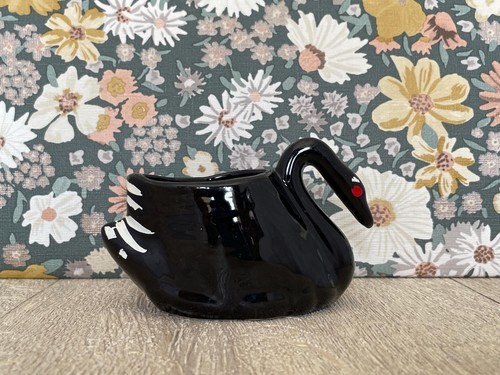 Mini black swan jardiniere - swan,