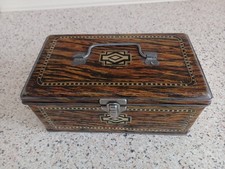 Original Vintage Carr & Co Locking Biscuit Tin - 22cm x 12cm x 9cm