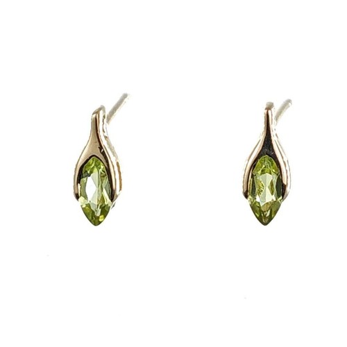 9ct gold peridot earrings - peridot,