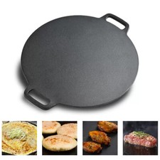 Cast Iron Griddle Hot Plate BBQ Grill Cooking Camping Hob Steak Barbecue Party