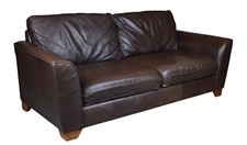 BRITISH M&S LARGE ABBEY BROWN LEATHER 3 SEATER SOFA / 2 SEATER AVAILABLE