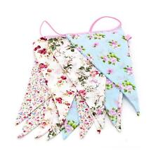 Ditzy Floral Fabric Bunting | 12 Pennant Flag Shabby Chic Bunting - 3m