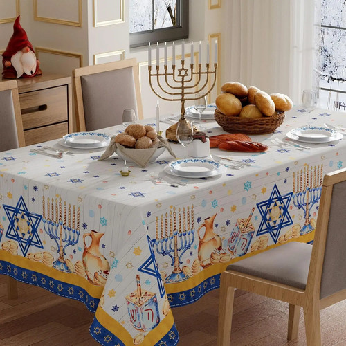 Hanukkah tablecloth star - hanukkah,
