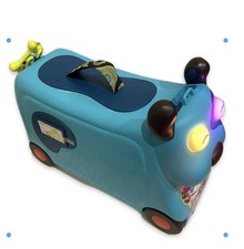 Kids ride suitcase with - suitcase,