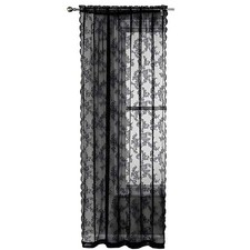 Rod Slot Through Tops Sheer Panel Drapes Floral Lace Window Door Net Curtains uk