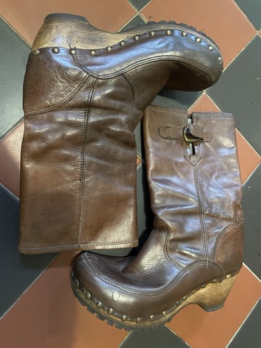 Vintage leather clog - vintage, boots