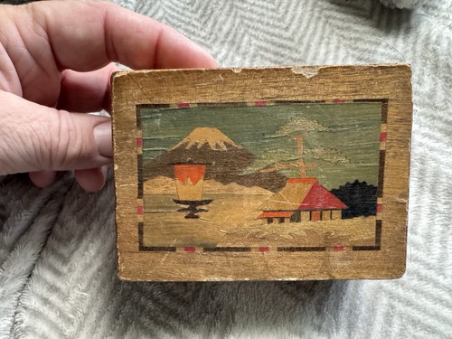 Vtg japanese puzzle box wooden - puzzle,