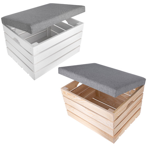 Upholstered chest with - chest, grey