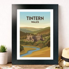 Tintern wales travel poster - tintern,,