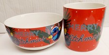 DISNEY Lilo & Stitch "Merry Christmas" ceramic Bowl And Mug Set