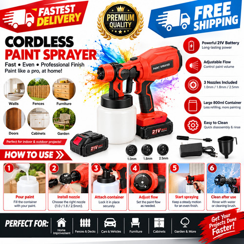 21v cordless electric - cordless, paint