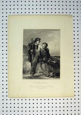 Original Old Antique Print