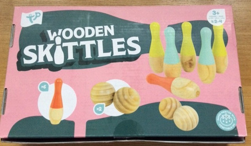 Wooden skittles game set - wooden,
