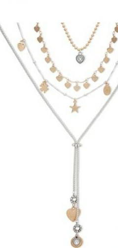 Grey leather gold - &, plated