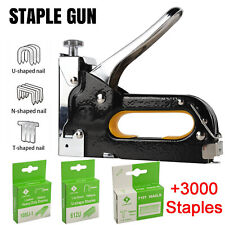 Heavy Duty Tacker Staple Gun Upholstery Stapler Fabric Wood Craft 3000Pc Staples