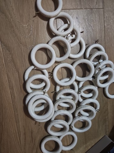 Wooden curtain rings white - wooden,