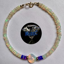 9CT GOLD ETHIOPIAN NATURAL FIRE OPAL BRACELET WITH HEART CABOCHON HANDMADE IN UK