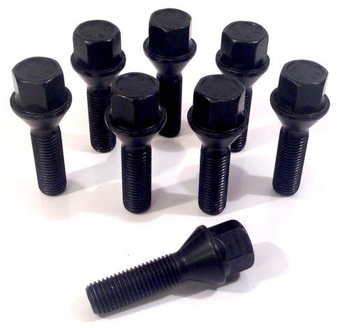 Black extended car - wheel, bolts