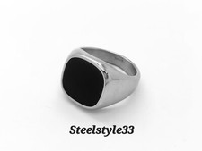 SILVER SIGNET RING, CHUNKY