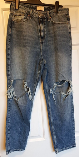 Denim blue jeans - denim, zip