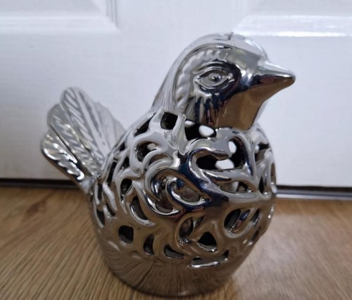 Silver bird pierced for pot - pierced,