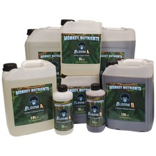 MONKEY NUTRIENTS Bloom A+B Base Nutrient Hydroponics Soil Coco Hydro 1L, 5L, 10L