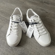 New M&S Lace Up White Insolia Trainers Women Size 6